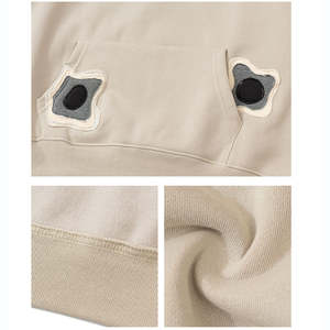 Sudadera con Capucha Personalizada con Logotipo, Sudadera de Algodón Grueso para Hombre, Sudadera con Capucha Bordada con Parche, Hombros Caídos, Talla Grande - Product Image 6