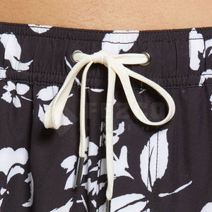 กางเกงขาสั้นลำลองผู้ชาย ลายเรียบ เอวยางยืดสูง มีกระเป๋า ระบายอากาศ แห้งเร็ว ผ้าโพลีเอสเตอร์/คอตตอน สไตล์ชายหาดฤดูร้อน - Product Image 5