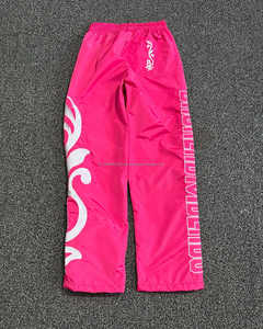 Pantalones cortavientos de nailon para hombre con estampado lateral personalizado de alta calidad, pantalones de chándal holgados de algodón al por mayor, pantalones de estilo informal - Product Image 4