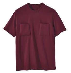 T-shirts surdimensionnés en coton biologique pour hommes, impression sérigraphique, double poche, taille plus, travail personnalisé - Product Image 3