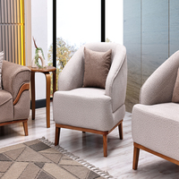 Ensemble de canapés contemporains carrés verticaux capitonnés en tissu, mobilier de salon moderne, canapé de luxe avec pieds en bois et accoudoirs, Villa Park