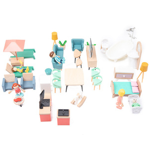 Mini 40 pz Set di mobili in plastica e decorazione per la <span class=keywords><strong>casa</strong></span> delle bambole giocattolo fai da te per piccoli accessori per il gioco finto - Product Image 1