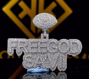 Lettre personnalisée Hip Hop pendentif, personnalisé votre lettre, hommes Hip Hop numéro pendentif, Moissanite pendentif, glace sur Hip Hop bijoux - Product Image 1