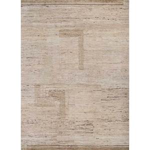 Tapis en laine afghane noué à la main Blythe Ivory, style bohème, rectangulaire, abstrait, pour la maison, le salon, le couloir, Re-1462, tapis de chambre - Product Image 1
