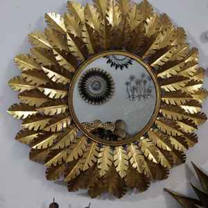 Metal Wall <b>Mirror</b> for Home & Office Handcrafted High Quality & Finishing Round Shape Luxury <b>Mirrors</b> Decor Wall <b>Small</b> & Medium - Product Image 2