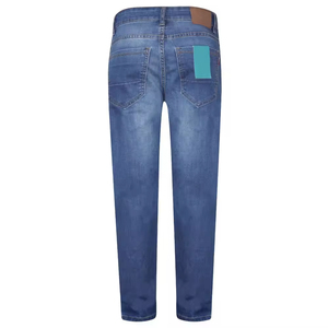 Pantalones vaqueros de hombre personalizados de calidad superior, pantalones ajustados informales rectos con cremallera elástica para verano - Product Image 3