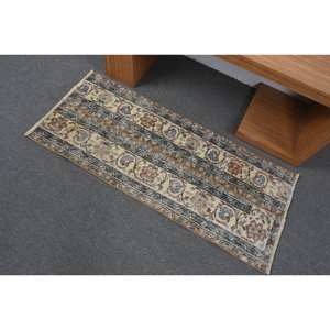 Alfombra de área grande turca Vintage clásica de 19x44 pies de gran tamaño Beige azul Material de lana de retazos con respaldo de látex para adolescentes - Product Image 4