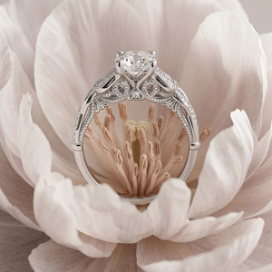 Bague de fiançailles Jeulia Vintage Milgrain Tulip Twist Round Fashion - Product Image 5