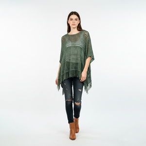 100% Cotton Breathable Thin Casual Crochet <b>Women's</b> Batwing Sleeve Crew Neck <b>Shrug</b> <b>for</b> All Seasons - Product Image 1
