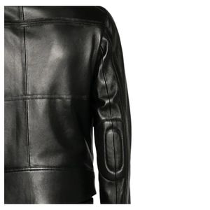 Veste d'hiver en peau de mouton véritable originale pour homme, col montant, logo frontal, dernier design, OEM, haute qualité, personnalisable, élégante, imperméable - Product Image 5