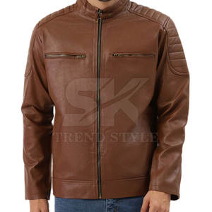Chaqueta de Cuero para Hombre, Estilo Clásico, Cuero Suave de Primera Calidad, Ropa Exterior Informal, Chaqueta de Cuero de un Solo Color para Hombre - Product Image 4