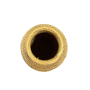 Jarrón de Ratán Tejido a Mano Ecológico para Decoración del Hogar, Cesta de Flores Multifuncional de Mimbre Estilo Boho para Sala de Estar, Hotel, Resort - Product Image 5