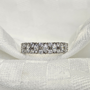 IGI Certified CVD HPHT Lab Grown Diamond <b>Fine</b> <b>Rings</b> 14k 18k Solid Gold Half Eternity Wedding Band Elegant <b>Ring</b> for Women's Party - Product Image 6