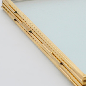 Cadre photo en verre de luxe fabriqué à la main en métal argenté Double dessus de table pour afficher deux images Accent décoratif doré - Product Image 4