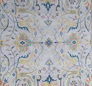 Tapis élégant d'inspiration persane à poils courts en mélange de laine avec une finition douce et brillante pour une décoration raffinée des sols de la maison - Product Image 3