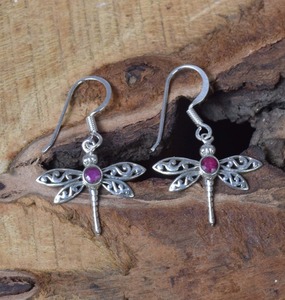 Boucles d'oreilles pendantes en rubis indien pour femmes, argent sterling 925, cadeau de fête, tendance - Product Image 4
