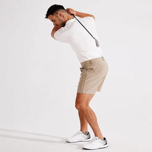 กางเกงขาสั้นเล่นกอล์ฟสำหรับผู้ชายกางเกงผ้าคอตตอนสีทึบมีกระเป๋าแบบเอียงด้านหน้าของตกแต่งแนวสตรีท - Product Image 4