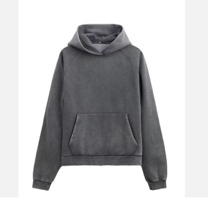 Venta al por mayor de los hombres de peso pesado vintage ácido lavado sudaderas con capucha personalizadas en blanco de gran tamaño para los hombres - Product Image 3