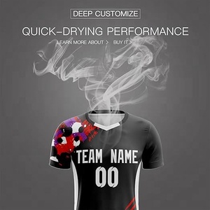 Conjuntos de Uniformes de Fútbol Personalizados de Secado Rápido, Transpirables, Ligeros, de Tela de Poliéster Elástica, Impresión por Sublimación Digital, Personalizados para Equipos - Product Image 4