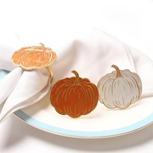 Porte-anneau de serviette de citrouille pour décor de Table d'automne Thanksgiving fêtes de mariage hôtel à manger accessoire de Serviette de fête - Product Image 4