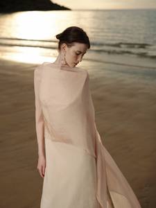 Buen precio 2024 bufandas largas para mujer con accesorios ropa de verano 2024 ALIE bufanda larga Cupro tela blanca ANT marca Vietnam - Product Image 3