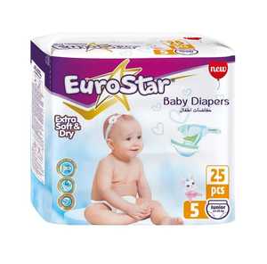 Couches-culottes jetables EUROSTAR en coton doux et respirant pour bébé, avec protection 3D anti-fuites, motif imprimé, TURQUIE, 2 couches, SAP importé - Product Image 3