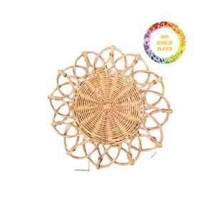 Assiette à dîner ronde en rotin tissé à la main avec une excellente durabilité et un style artisanal unique pour les acheteurs - Product Image 1