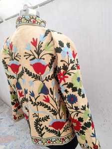 Bordado de algodón puro Chaquetas de invierno para mujer Chaquetas de mujer de tamaño libre hechas a mano - Product Image 6