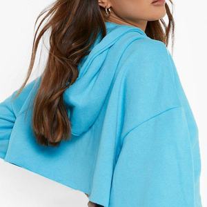 Femmes lâche goutte épaule surdimensionné à capuche en plein air hauts courts course coupe-vent chaud haut exercice fitness yoga Hoodies chandails - Product Image 4