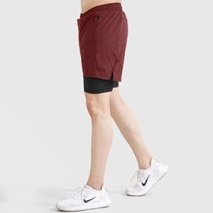 2025 Summer Double <b>Layer</b> Men's Sports Shorts Custom Gym Shorts for Yoga & Running Loose Casual Comfort Solid Pattern Wholesale - Product Image 3