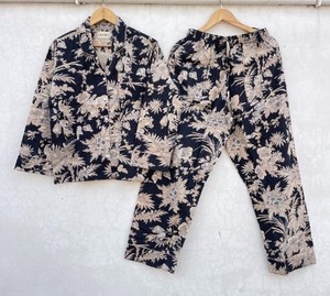 Ensemble de pyjama décontracté en coton imprimé numérique floral indien pour femmes, taille plus, vêtements de détente, ensemble de pyjama pour demoiselle d'honneur - Product Image 1