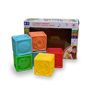 Silicone Stacking Building Blocks Squeeze with number and fruit