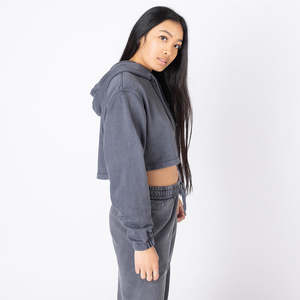 Sudadera Corta con Capucha para Mujer, Lavado Ácido, Transpirable, para Gimnasio y Fitness, para Invierno - Product Image 4