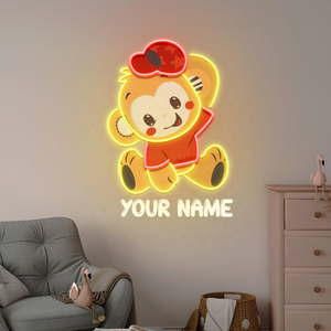Letrero de neón con estampado UV personalizado, letrero de neón LED de mono bonito, luz de letrero de neón LED de <span class=keywords><strong>León</strong></span> para decoración de paredes - Product Image 3