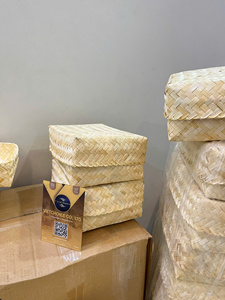 Cesta de mimbre de bambú personalizable de superventa de alta calidad y duradera competitiva a granel almacenada del fabricante de Vietnam - Product Image 3