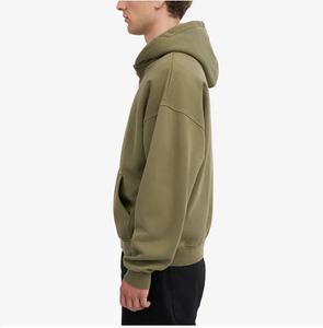 CVC hommes décontracté à manches longues fermeture éclair complète polaire à capuche Logo personnalisé solide poussiéreux Olive meilleure qualité Bangladesh exportation automne - Product Image 3