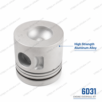 Kit de chemises de cylindre ME012858 6D31, ensemble de chemises de cylindre, piston et segments de piston pour kit de révision et de reconstruction de moteur d'excavatrice, pièces de rechange