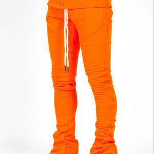 Pantalons de survêtement skinny en coton 100% pour homme, taille mi-haute, taille plus, pantalon de survêtement de qualité, impression de logo personnalisée, décontracté, empilé - Product Image 3