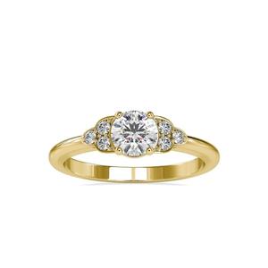 Bague ronde en diamant de laboratoire Bague d'anniversaire en or 14K avec couleur F VS1 Clarity Lab Created Jewelry for Her - Product Image 2