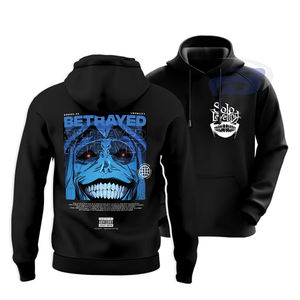 Sweat à capuche unisexe coupe classique, pull d'hiver en polaire, streetwear, motifs sombres, personnalisable avec n'importe quel logo, 100% coton - Product Image 1