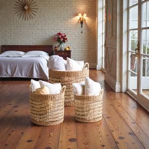 Eco-Friendly Rustic <b>Seagrass</b> Storage <b>Basket</b> with Multifunction Design for Home & <b>Laundry</b> Storage - Product Image 3