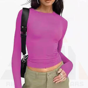 T-shirts à manches longues imprimés pour femmes, vente en gros, tendance, coupe ajustée, pull décontracté, haute qualité, léger, prix bas - Product Image 2