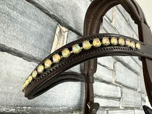 Ensemble de brides fabriquées à la main, anatomiquement large, cuir de premiumDELUXE CUIR surélevé anatomique - Product Image 6