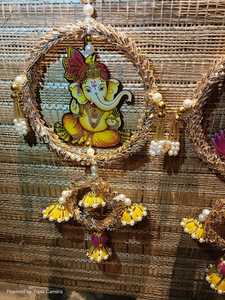 Lakshmi Ganesha hangings สำหรับตกแต่งผนังแขวนสำหรับวัดดิวาลีแขวนของขวัญงานแต่งงานงานแต่งงานทั้งหมดตกแต่งเทศกาล - Product Image 5