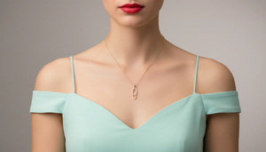 Gold Interlocking Oval Diamond Pendant With Smooth Linked Oval Shape Designed Modern Elegant And Timeless Jewelry Style - Product Image 5