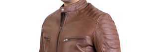 Blouson aviateur en cuir pour homme, coupe décontractée, tendance 2026 - Product Image 2