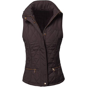 Latest Design Puffer Vest Warm Long Zipper Custom Outerwear Sleeveless <b>Quilted</b> Padded Coat Women Equestrian Gilets Puffer Vests - Product Image 2