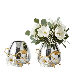 Ensemble de vases à fleurs élégants en gros, argent et or martelé, vases décoratifs pour la maison, mariage, ornements de table de luxe - Product Image 3