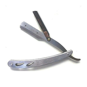 MORGANS INDUSTRIES Stainless Steel Straight <b>Razor</b> <b>Single</b> <b>Blade</b> Barber Shop & Outdoor Use Male Face Shaving Tool - Product Image 1