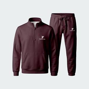 Trajes Deportivos de Invierno para Hombre 100% Algodón, Alta Calidad, Personalizados con Logotipo en Color Sólido, Cierre de Cremallera de Cuarto, Corte Regular, Precio al por Mayor - Product Image 1